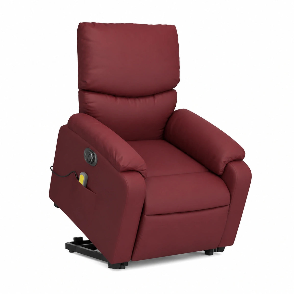 Poltrona Relax Reclinabile in Similpelle Rosso Vino con Funzione Alzapersona Elettrica