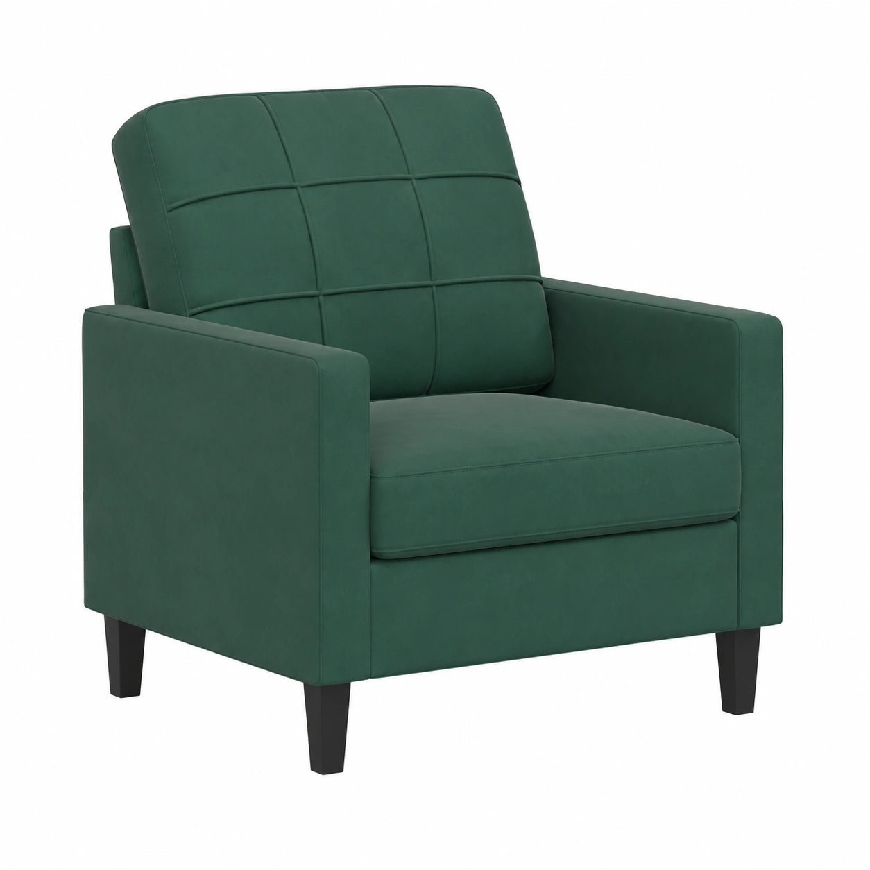 Divano angolare in velluto verde scuro, set di 3 pezzi con cuscino cervicale, per soggiorno moderno, 226 cm, struttura in metallo robusto e comodo