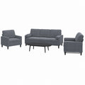 Set 4 Divani Angolari in Velluto Grigio con Sgabello, Design Moderno e Robusto, per Soggiorno