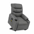 Brokky-Poltrona Reclinabile Elettrica in Similpelle Grigio, Comfort Ergonomico per Soggiorno