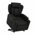 Poltrona Relax Elettrica Reclinabile in Ecopelle Nera con Funzione Lift