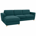 Divano angolare reversibile con letto e contenitore blu anatra GRAHAM