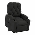 Poltrona Reclinabile Elettrica in Similpelle Nera per Relax e TV