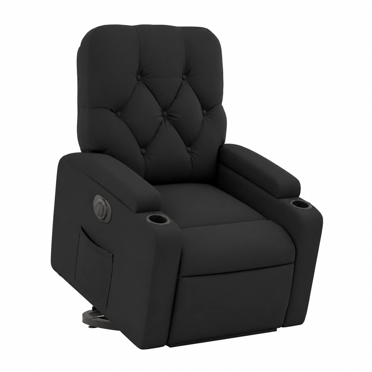 Poltrona Reclinabile Elettrica in Similpelle Nera per Relax e TV
