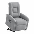 Poltrona Relax Reclinabile Elettrica in Tessuto Grigio Chiaro per Soggiorno e Camera