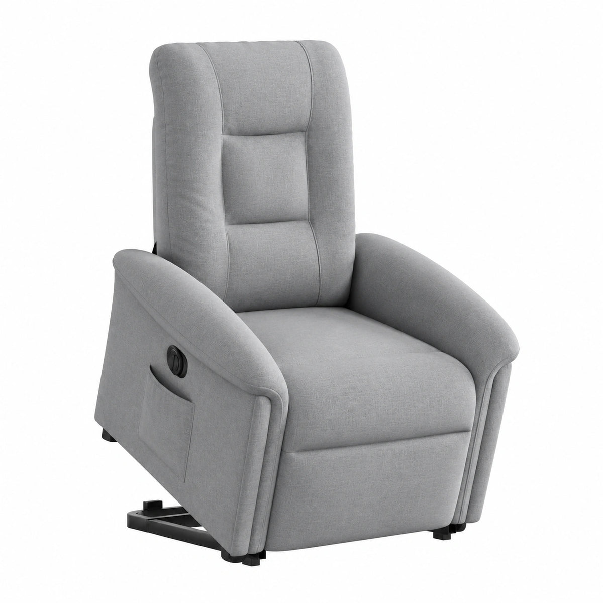 Poltrona Relax Reclinabile Elettrica in Tessuto Grigio Chiaro per Soggiorno e Camera