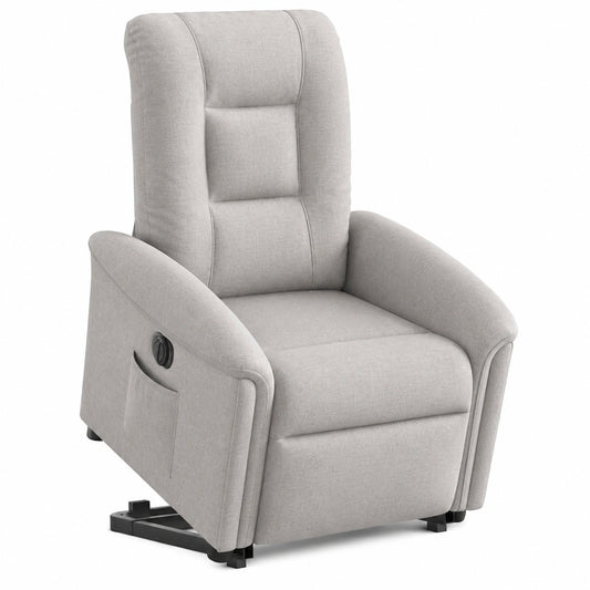 Poltrona Reclinabile Elettrica Gecheer in Tessuto Grigio per Relax e Lettura