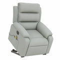 Poltrona Relax Elettrica in Velluto Grigio con Funzione Massaggio