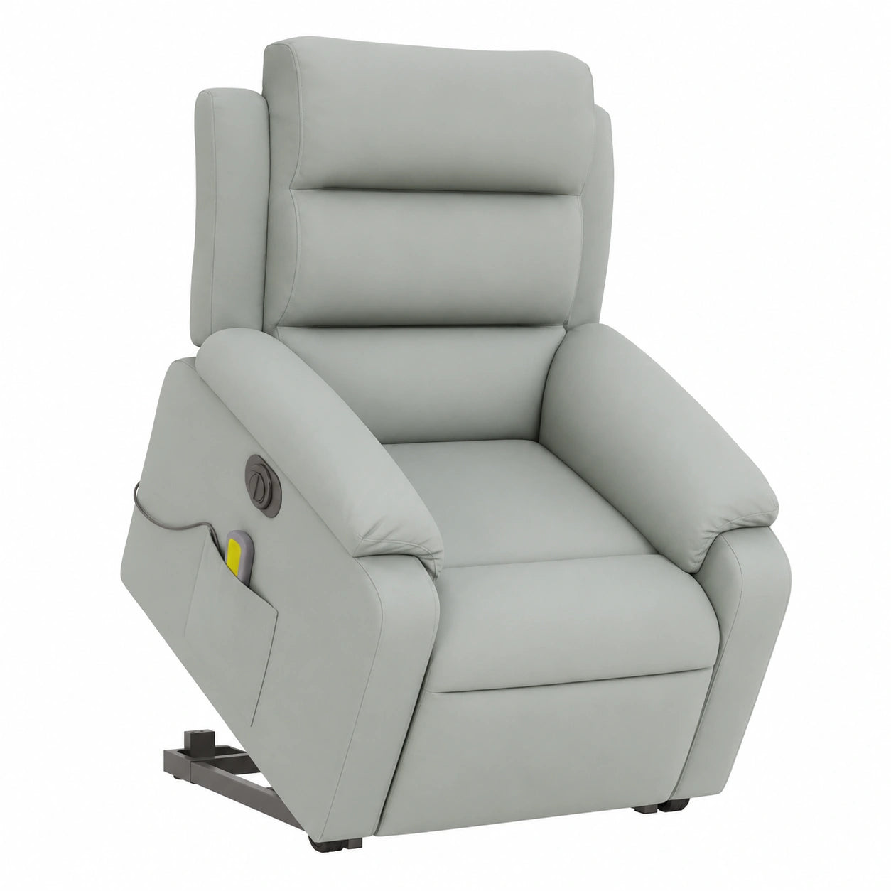 Poltrona Relax Elettrica in Velluto Grigio con Funzione Massaggio