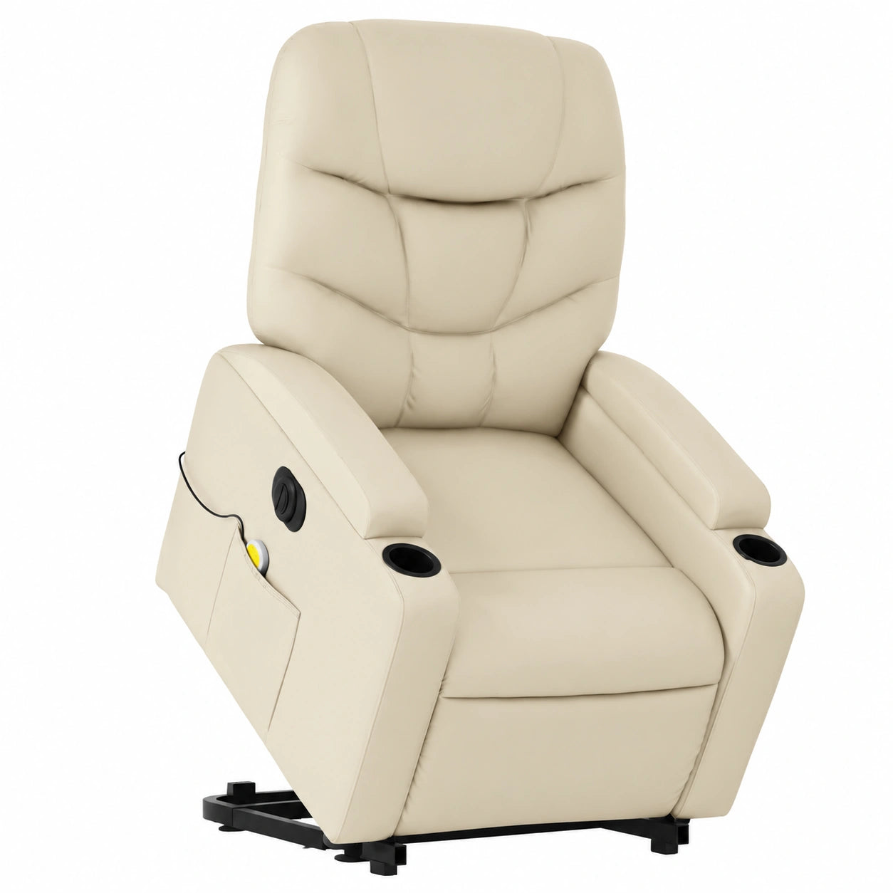 Brokky-Poltrona Elettrica Reclinabile in Similpelle Crema per Relax e Comfort Ergonomico