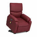 Poltrona Relax Reclinabile in Similpelle Rosso Vino con Funzione Alzapersona Elettrica