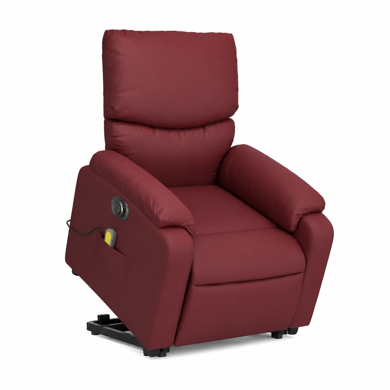 Poltrona Relax Reclinabile in Similpelle Rosso Vino con Funzione Alzapersona Elettrica