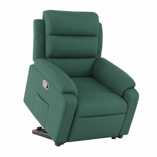 Poltrona Relax Elettrica in Velluto Verde Smeraldo con Alzapersona