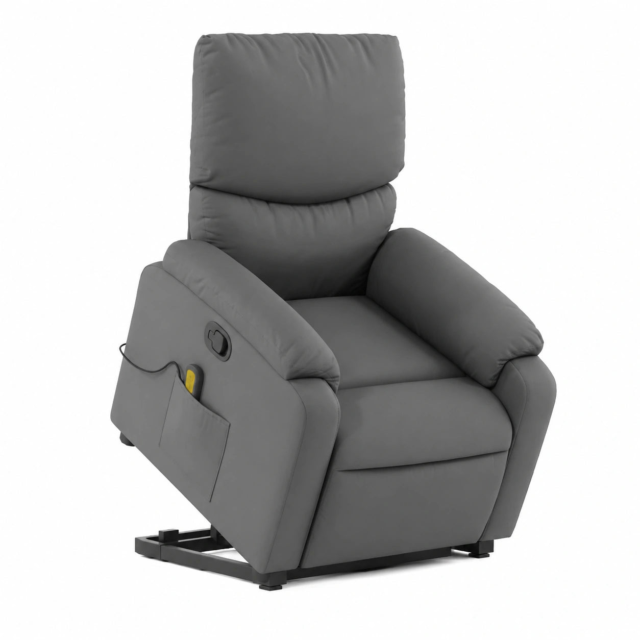 Poltrona Relax Reclinabile Massaggiante Grigio Scuro in Tessuto