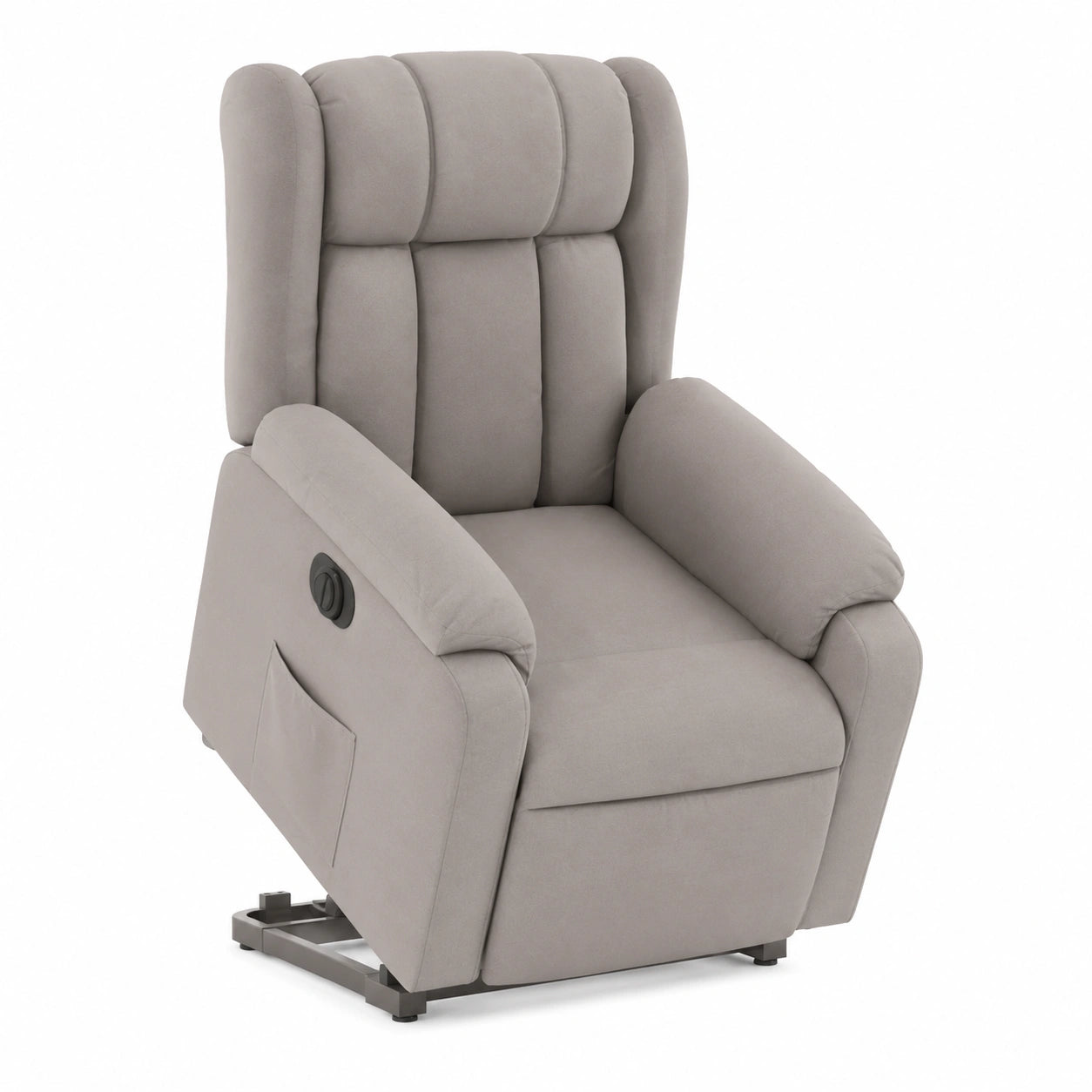 Poltrona Reclinabile Elettrica in Tessuto Tortora - Comfort e Relax