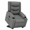 Brokky-Poltrona Relax Elettrica Reclinabile in Similpelle Grigia per Soggiorno