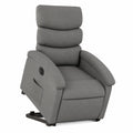 Poltrona Relax Elettrica Reclinabile in Tessuto Grigio Scuro per Anziani