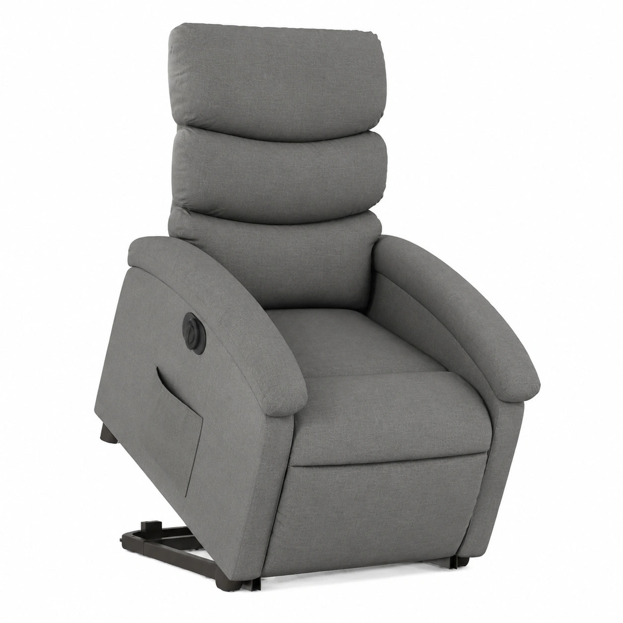 Poltrona Relax Elettrica Reclinabile in Tessuto Grigio Scuro per Anziani