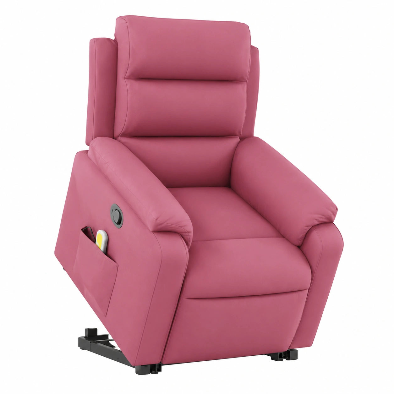 Poltrona Relax Elettrica in Velluto Rosso Vino con Massaggio