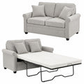 Divano Letto 2 Posti in Tessuto Grigio con Cuscino Memory Ergonomico e Apertura Facile, Alta Densità, 142.5 x 77 x 86 cm