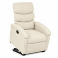 Brokky Poltrona Reclinabile Elettrica in Similpelle Crema Ergonomica