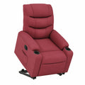 Homgoday Poltrona Relax Alzapersona Elettrica con Massaggio in Tessuto Rosso Vino