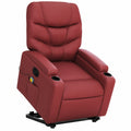 Poltrona Reclinabile Elettrica in Similpelle Rosso Vino per Relax