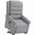 Poltrona Elettrica Reclinabile in Tessuto Grigio Chiaro per Relax