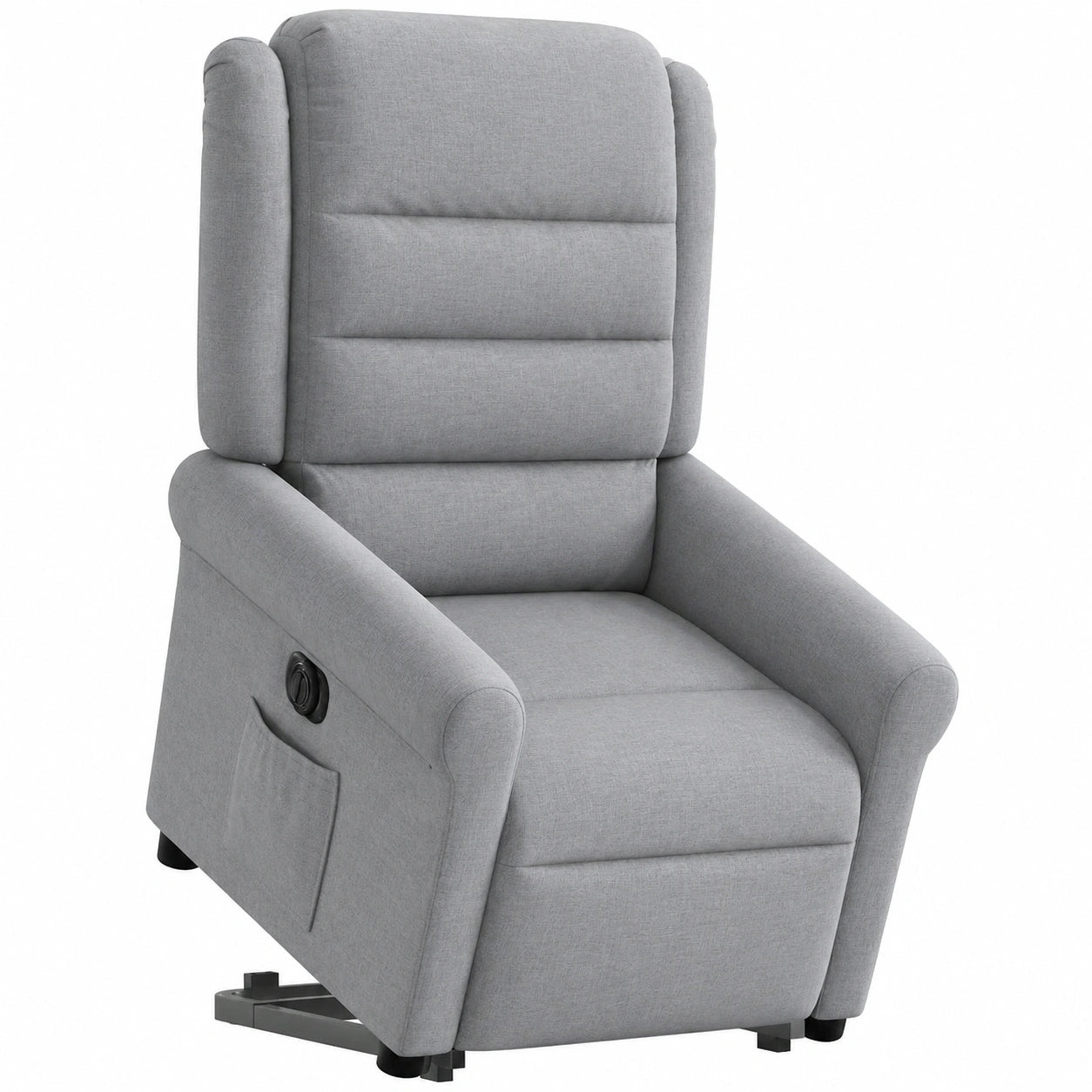 Poltrona Elettrica Reclinabile in Tessuto Grigio Chiaro per Relax