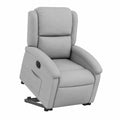 Poltrona Reclinabile Elettrica in Tessuto Grigio Chiaro con Funzione Alzapersona e Massaggio Relax Completo