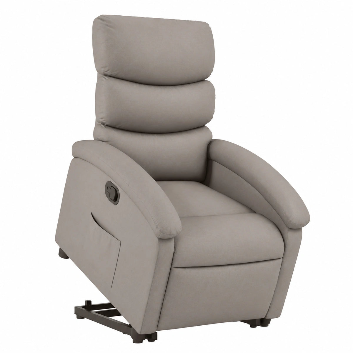 Poltrona Reclinabile Elettrica in Tessuto Grigio Talpa con Poggiapiedi, 70x92x99,5 cm