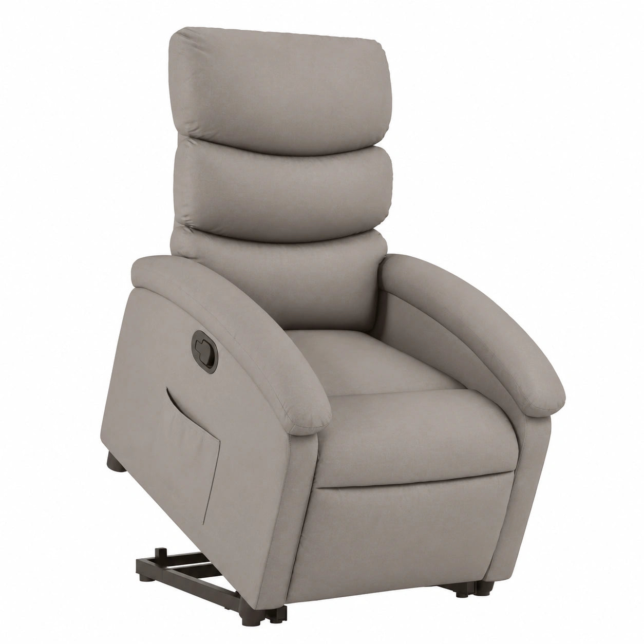Poltrona Reclinabile Elettrica in Tessuto Grigio Talpa con Poggiapiedi, 70x92x99,5 cm