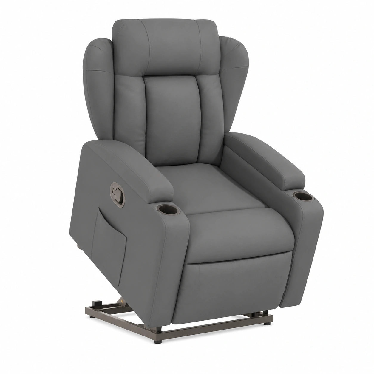 Poltrona Elettrica Alzapersona Reclinabile Grigio Scuro per Salotto e Ufficio