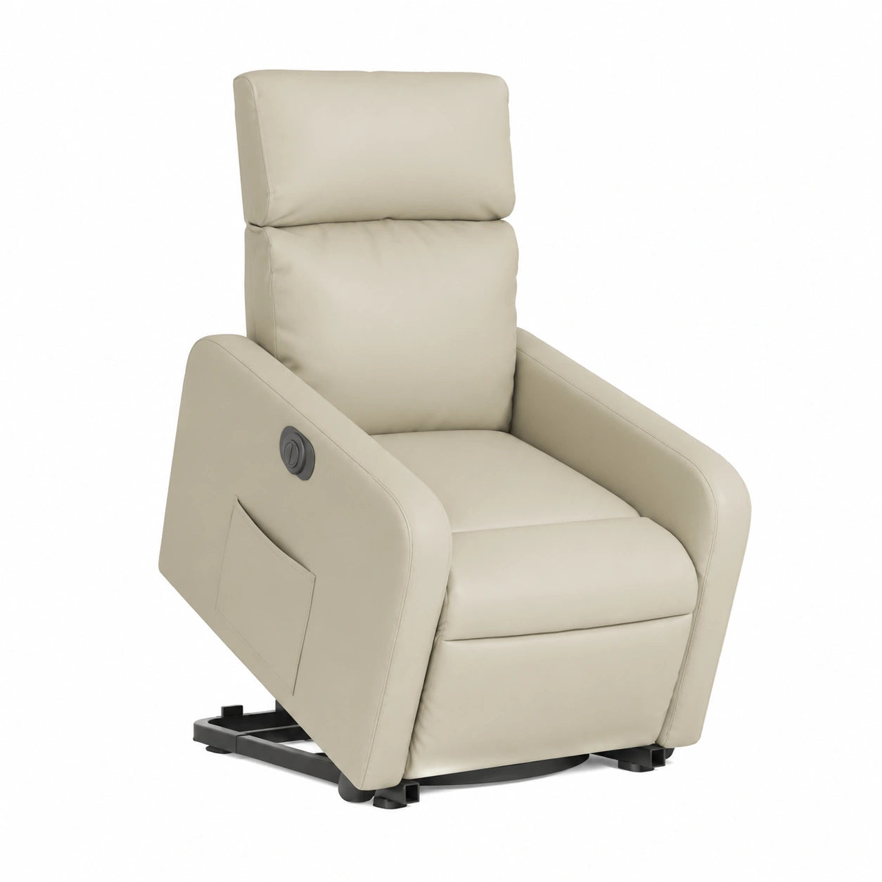 Poltrona Relax Elevabile in Similpelle Crema per Salotto