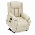 Poltrona Relax Alzapersona Elettrica in Similpelle Crema