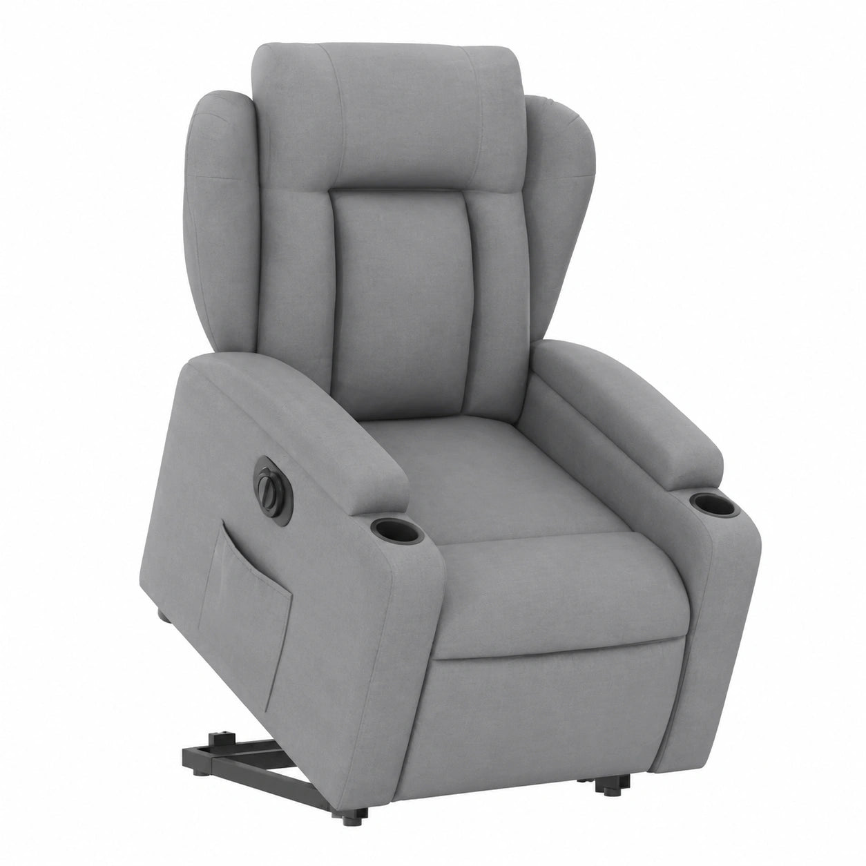 Poltrona Alzapersona Elettrica in Tessuto Grigio Chiaro per Anziani