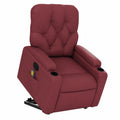 Poltrona Relax Elettrica in Similpelle Rosso Vino con Funzione Alzapersona e Reclinabile