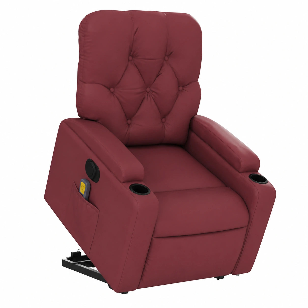 Poltrona Relax Elettrica in Similpelle Rosso Vino con Funzione Alzapersona e Reclinabile